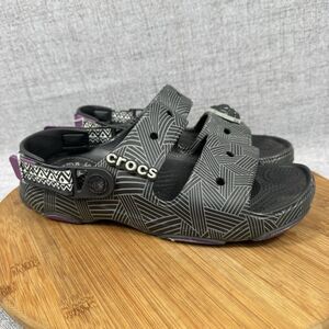 Crocs Black Panther Sandals Men's 6 Women's 8 Marvel Slip On Slides